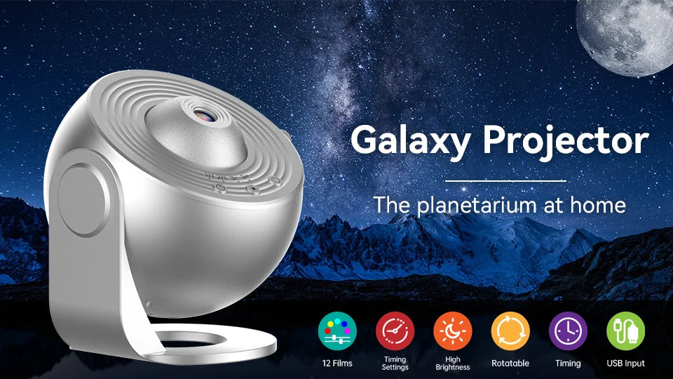 Night Light Galaxy Projector Starry Sky Projector 360° Rotate Planetarium Lamp For Kids Bedroom Valentines Day Gift Wedding Deco