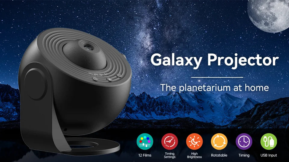 Night Light Galaxy Projector Starry Sky Projector 360° Rotate Planetarium Lamp For Kids Bedroom Valentines Day Gift Wedding Deco